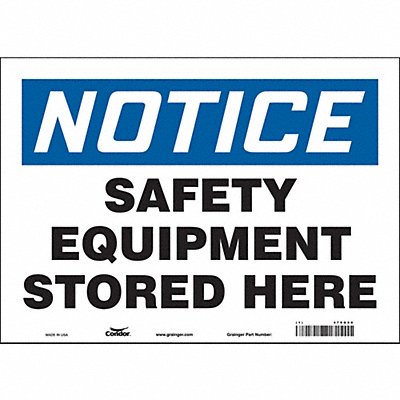 CONDOR 479G90 Safety Sign 10 in x 14 in Vinyl
