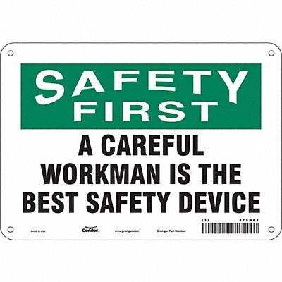 CONDOR 479H02 Safety Sign 7 in x 10 in Aluminum
