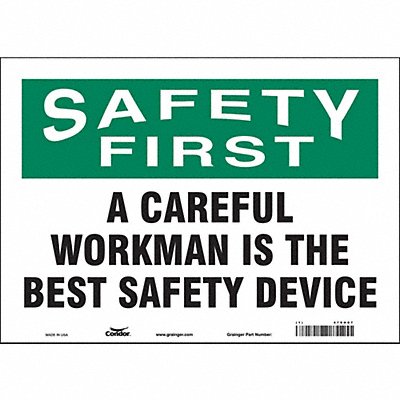 CONDOR 479H07 Safety Sign 10 in x 14 in Vinyl