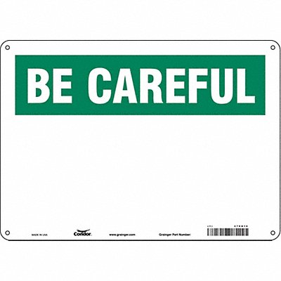 CONDOR 479H16 Safety Sign 10 inx14 in Aluminum