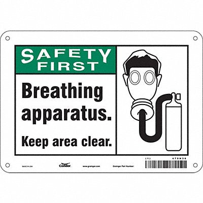 CONDOR 479H36 Safety Sign 7 in x 10 in Aluminum