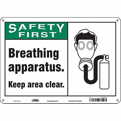 CONDOR 479H37 Safety Sign 10 in x 14 in Aluminum