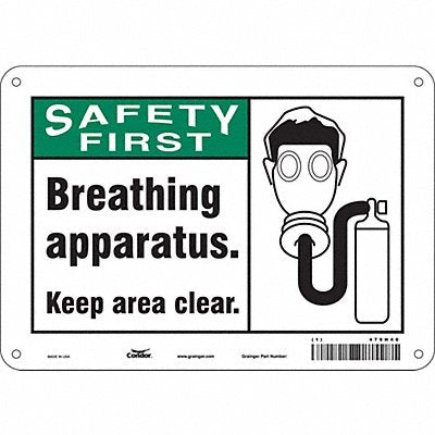 CONDOR 479H40 Safety Sign 7 in x 10 in Polyethylene