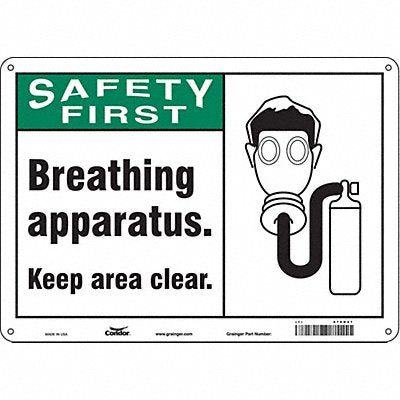CONDOR 479H41 Safety Sign 10 in x 14 in Polyethylene