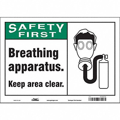 CONDOR 479H43 Safety Sign 10 in x 14 in Vinyl