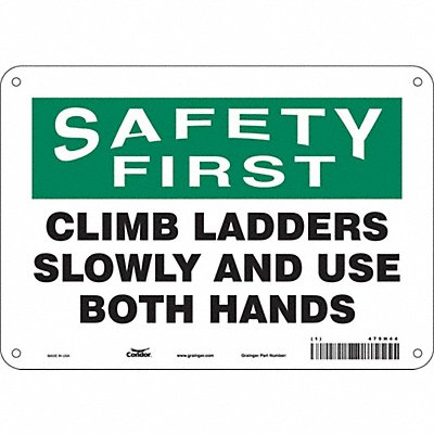 CONDOR 479H44 Safety Sign 7 in x 10 in Aluminum