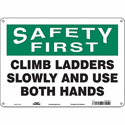 CONDOR 479H48 Safety Sign 10 in x 14 in Polyethylene
