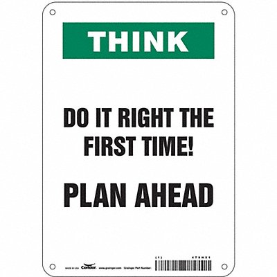 CONDOR 479H51 Safety Sign 10 in x 7 in Aluminum
