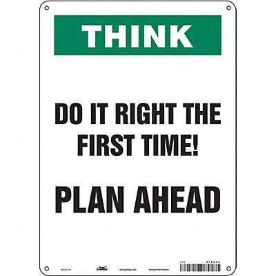 CONDOR 479H52 Safety Sign 14 in x 10 in Aluminum