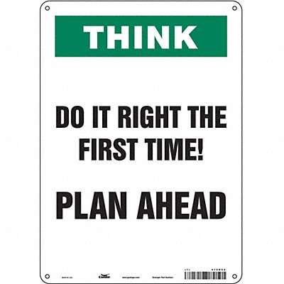 CONDOR 479H54 Safety Sign 14 inx10 in Polyethylene