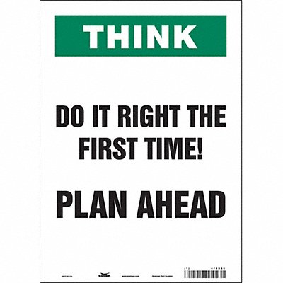 CONDOR 479H56 Safety Sign 14 in x 10 in Vinyl
