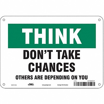CONDOR 479H57 Safety Sign 7 in x 10 in Aluminum
