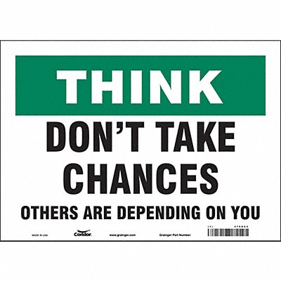 CONDOR 479H63 Safety Sign 10 in x 14 in Vinyl