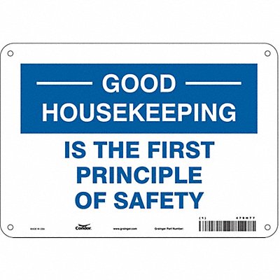 CONDOR 479H77 Safety Sign 7 in x 10 in Aluminum