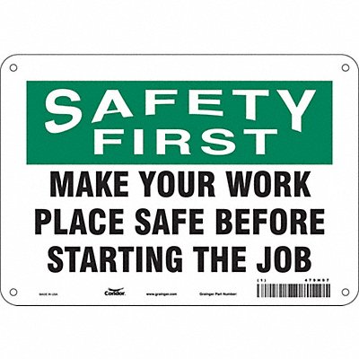 CONDOR 479H97 Safety Sign 7 in x 10 in Aluminum