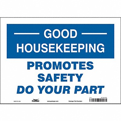 CONDOR 479J23 Safety Sign 10 inx14 in Vinyl
