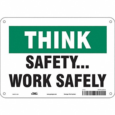 CONDOR 479J33 Safety Sign 7 inx10 in Polyethylene