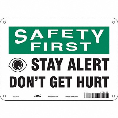 CONDOR 479J45 Safety Sign 7 inx10 in Polyethylene
