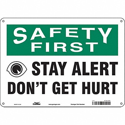 CONDOR 479J46 Safety Sign 10 in x 14 in Polyethylene
