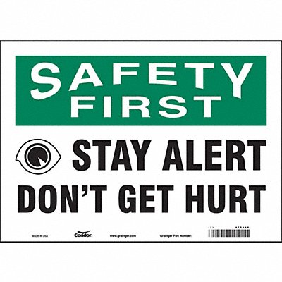 CONDOR 479J48 Safety Sign 10 in x 14 in Vinyl