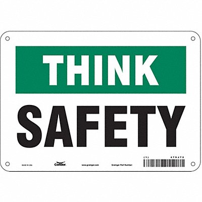 CONDOR 479J72 Safety Sign 7 in x 10 in Aluminum