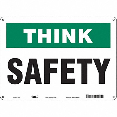 CONDOR 479J73 Safety Sign 10 inx14 in Aluminum