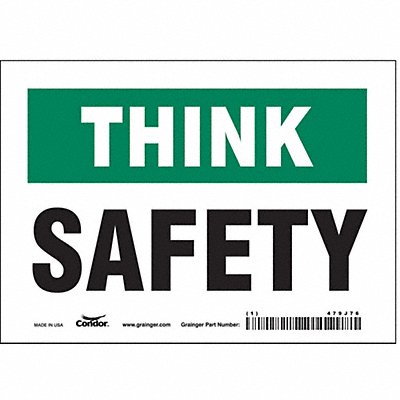 CONDOR 479J76 Safety Sign 5 inx7 in Vinyl