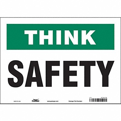 CONDOR 479J78 Safety Sign 10 in x 14 in Vinyl