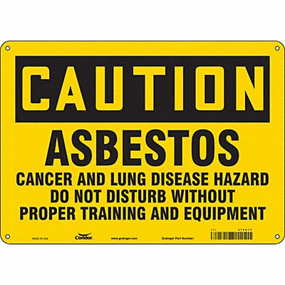 CONDOR 479K14 Safety Sign 10 in x 14 in Aluminum