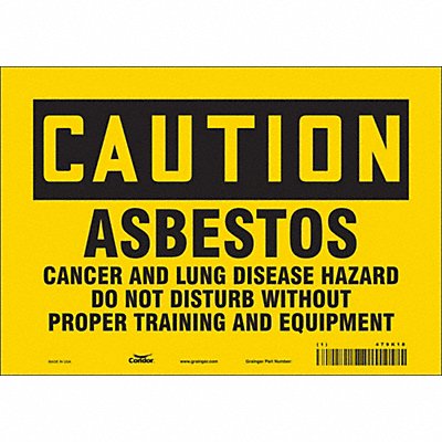 CONDOR 479K18 Safety Sign 7 inx10 in Vinyl