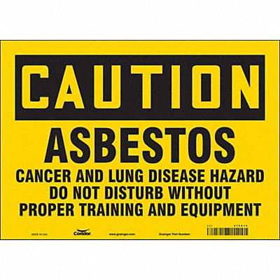 CONDOR 479K19 Safety Sign 10 inx14 in Vinyl