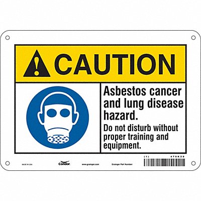 CONDOR 479K20 Safety Sign 7 in x 10 in Aluminum