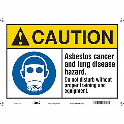 CONDOR 479K21 Safety Sign 10 in x 14 in Aluminum