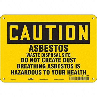 CONDOR 479K41 Safety Sign 7 in x 10 in Polyethylene