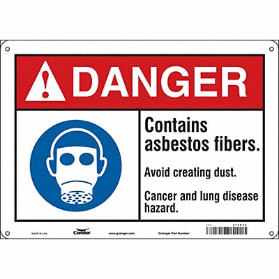 CONDOR 479K68 Safety Sign 10 in x 14 in Aluminum