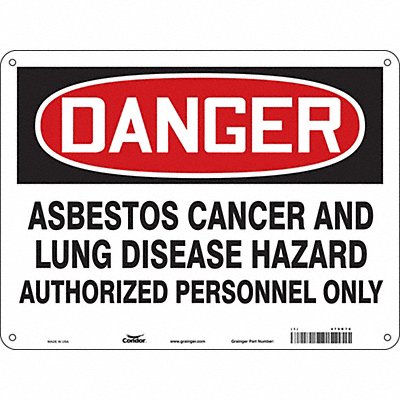 CONDOR 479K76 Safety Sign 18 inx24 in Aluminum