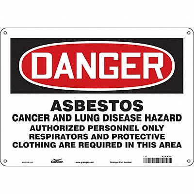 CONDOR 479K84 Safety Sign 10 in x 14 in Aluminum