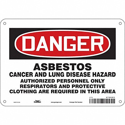 CONDOR 479K85 Safety Sign 7 inx10 in Polyethylene