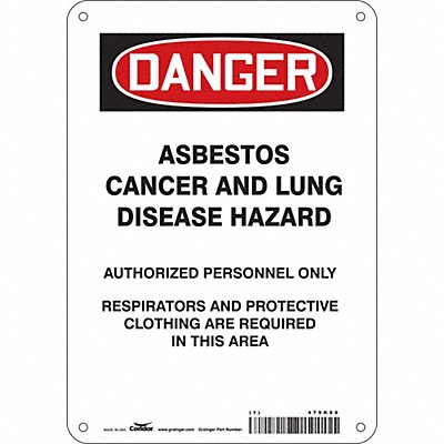 CONDOR 479K89 Safety Sign 10 in x 7 in Aluminum