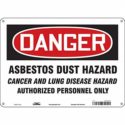 CONDOR 479L01 Safety Sign 10 in x 14 in Aluminum
