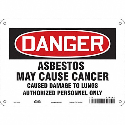 CONDOR 479L08 Safety Sign 7 inx10 in Polyethylene