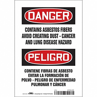 CONDOR 479L25 Safety Sign 10 inx7 in Vinyl