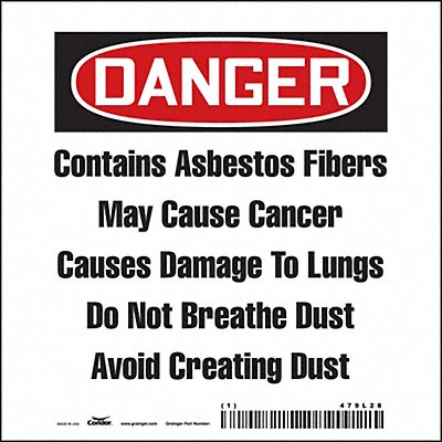 CONDOR 479L28 Safety Sign 4 inx4 in Vinyl PK100