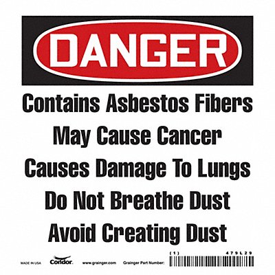 CONDOR 479L29 Safety Sign 6 inx6 in Vinyl PK100