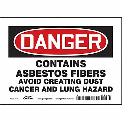 CONDOR 479L36 Safety Sign 5 inx7 in Vinyl