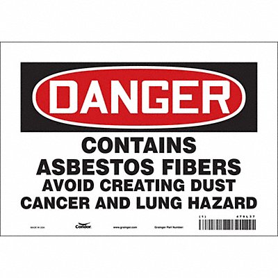 CONDOR 479L37 Safety Sign 7 inx10 in Vinyl