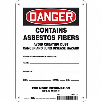 CONDOR 479L39 Safety Sign 10 inx7 in Aluminum