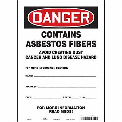 CONDOR 479L44 Safety Sign 14 in x 10 in Vinyl