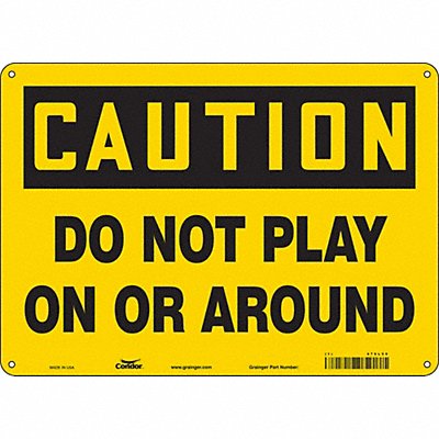 CONDOR 479L59 Safety Sign 10 in x 14 in Aluminum