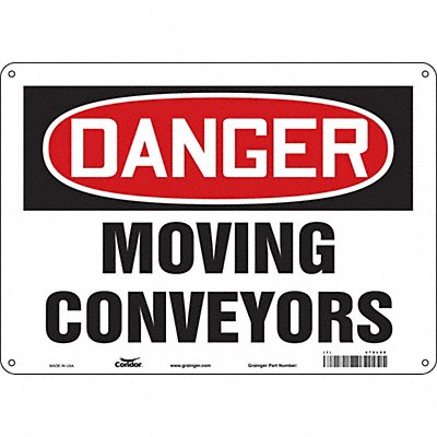 CONDOR 479L66 Safety Sign 10 in x 14 in Aluminum